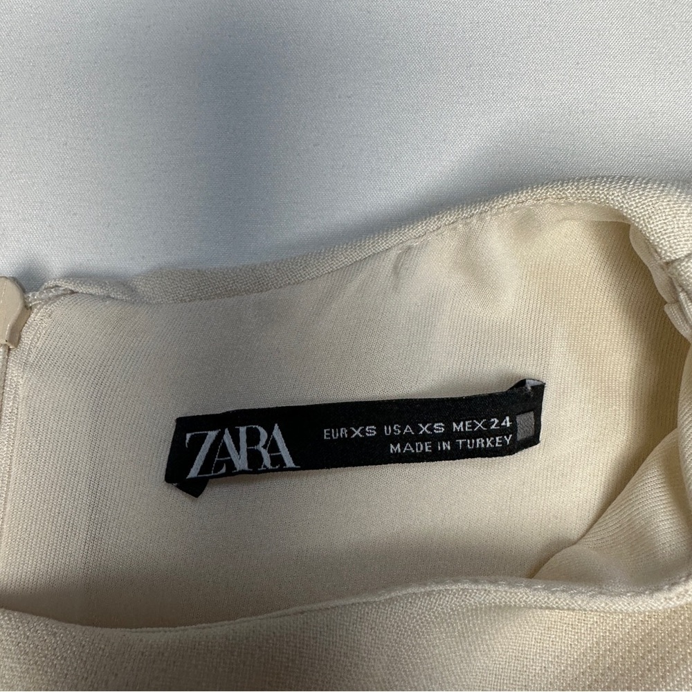 Zara Women’s Cut Out Slim Midi Dress Vanilla Ivory Blogger Favorite - Size XS - Picture 7 of 7